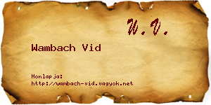 Wambach Vid névjegykártya